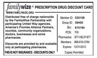 familywize FamilyWize Card