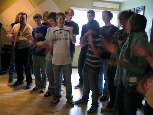 2009 ETC Students at Studio 330 learning about recording music