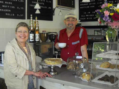 Charlene Berg and husband, Dewey Risenhoover at Gills Rock Coffee